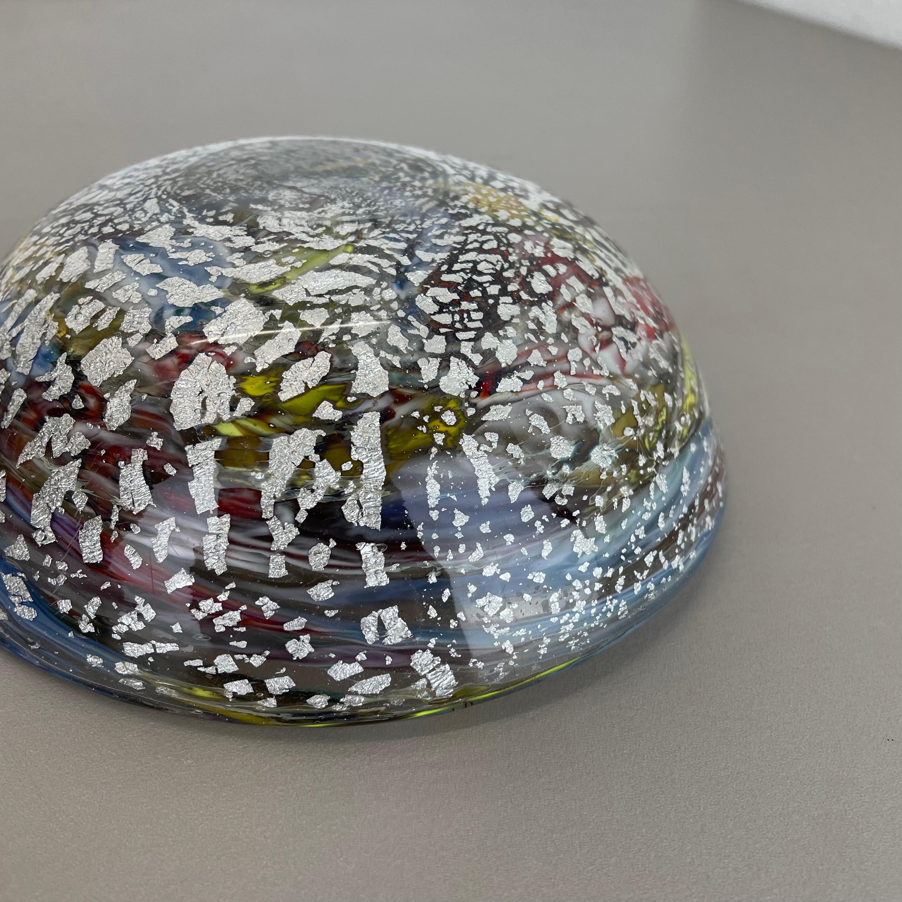 1, 1 kg Murano Glass Bowl silver Flakes Shell Ashtray by Dino Martens Italy 1960s For Sale 13