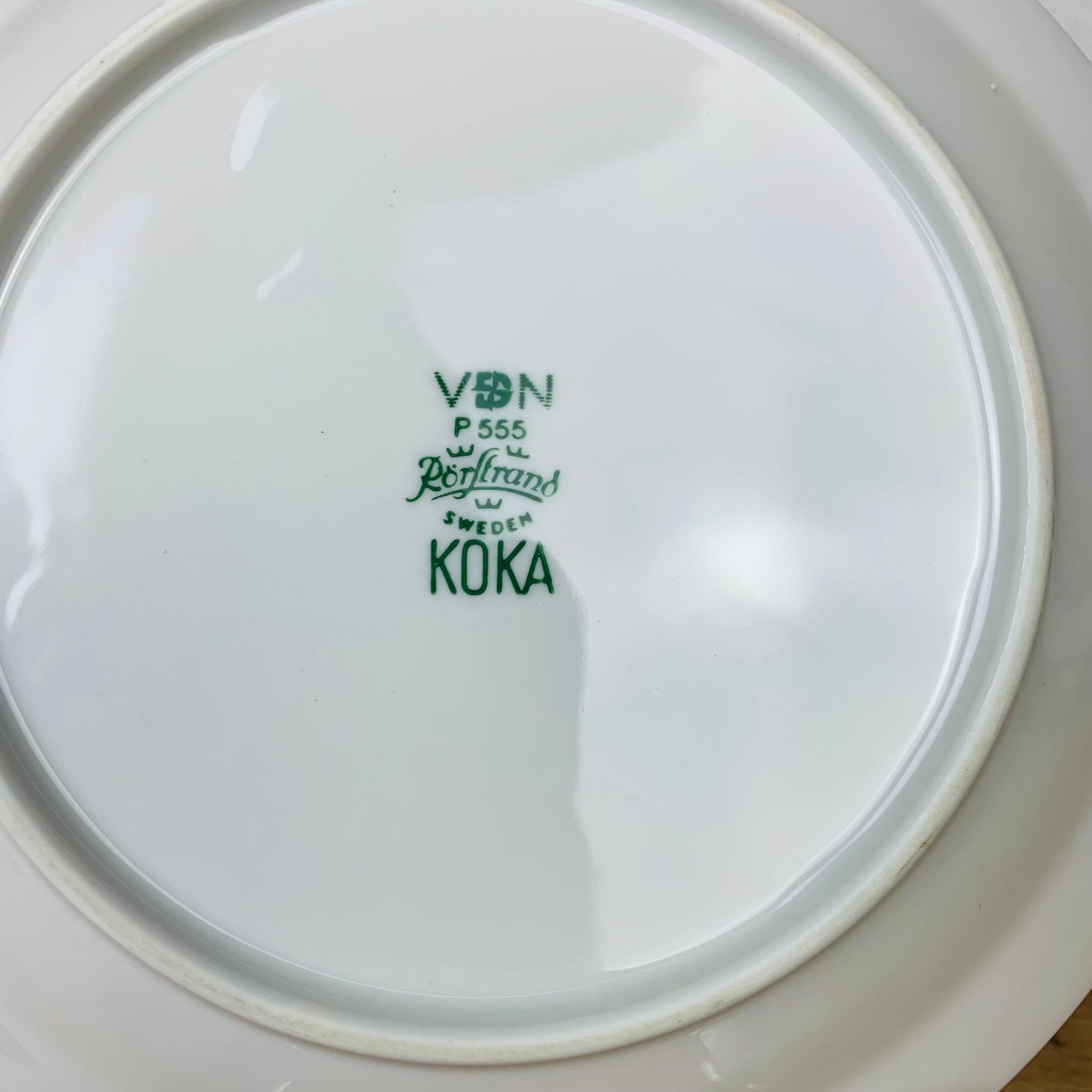 Ceramic 11 Koka dessert plates by Hertha Bengtson for Rörstrand Sweden For Sale