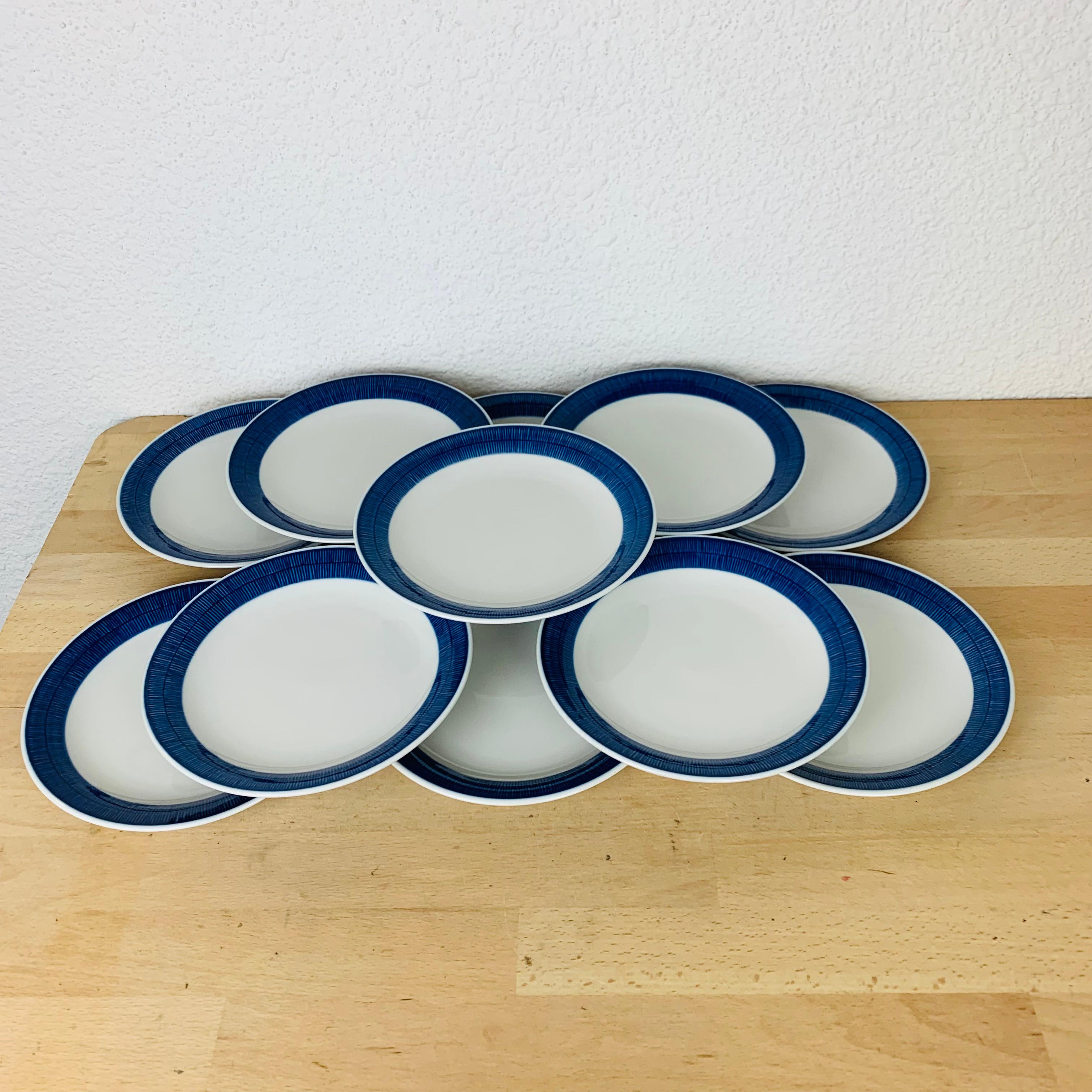 11 Koka dessert plates by Hertha Bengtson for Rörstrand Sweden For Sale 1