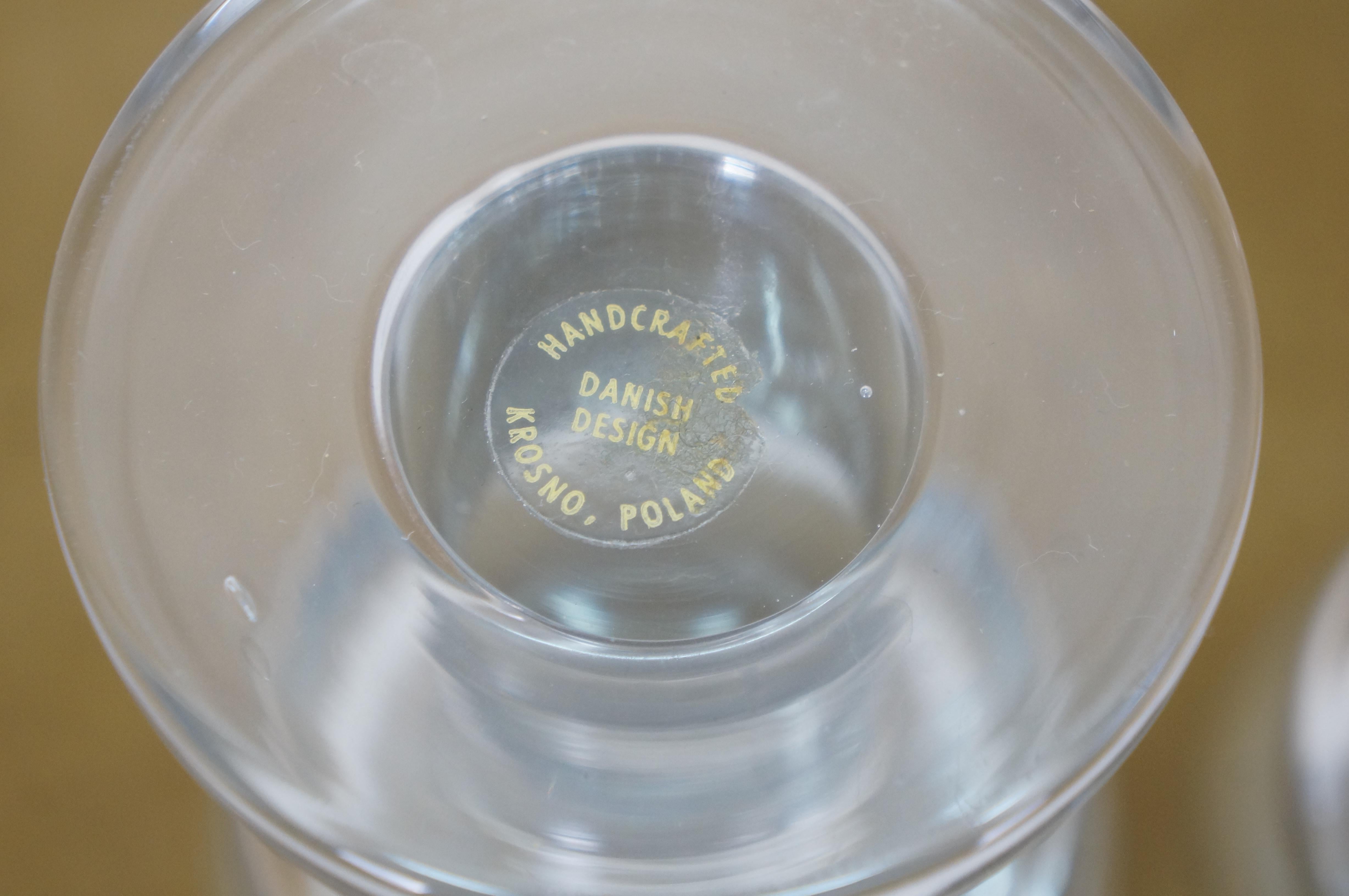 11 Krosno Thor Svend Jensen Crystal Wine Water Goblets Glasses 7