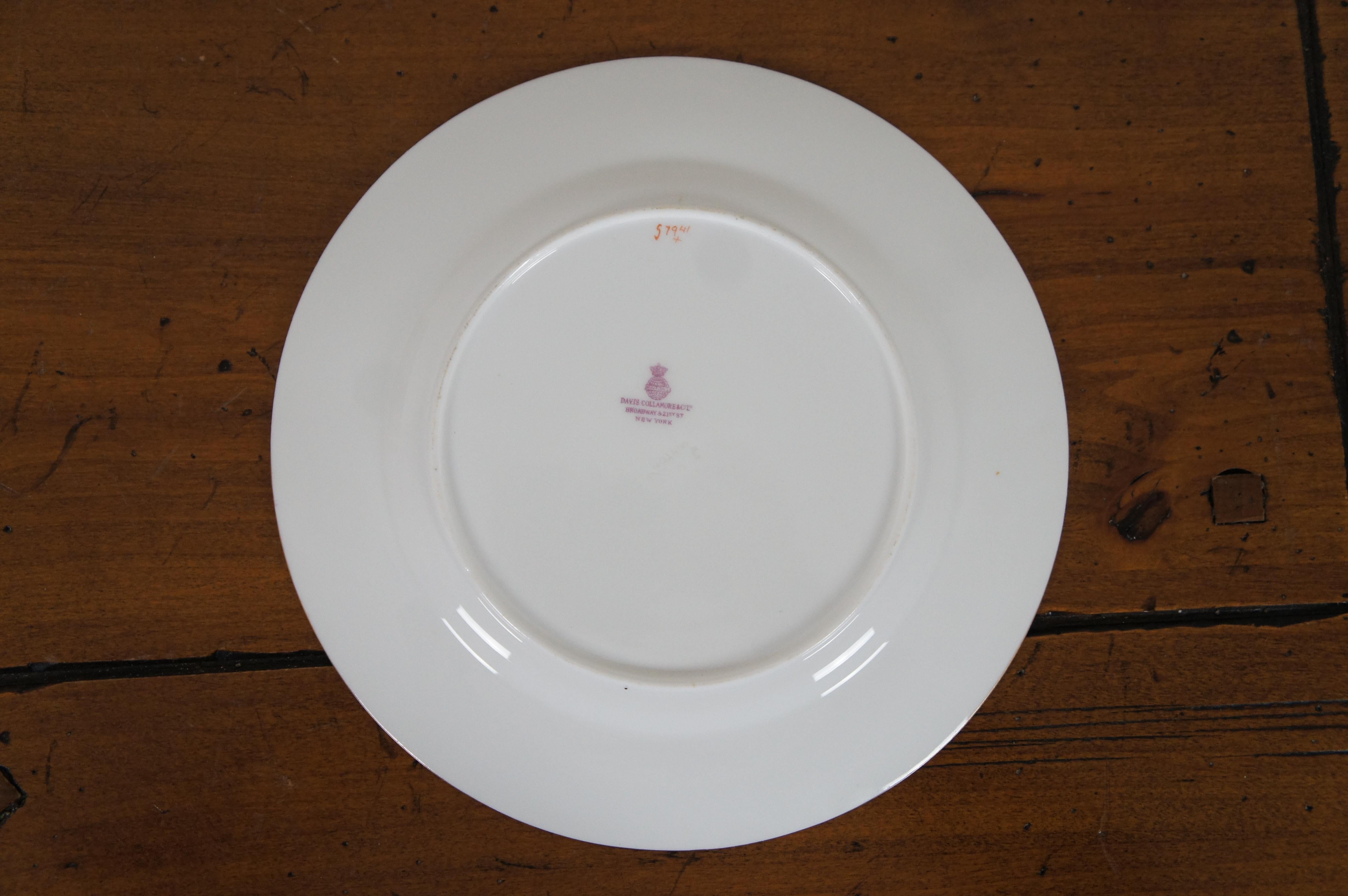 Porcelain 11 Minton Davis Collamore Broadway Pink & Gold Encrusted Salad Plates