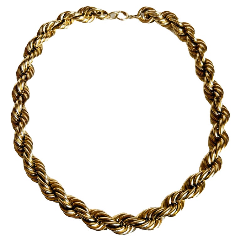11 MM 12k Gold Filled Rope Chain Choker Necklace or Bracelet For Sale