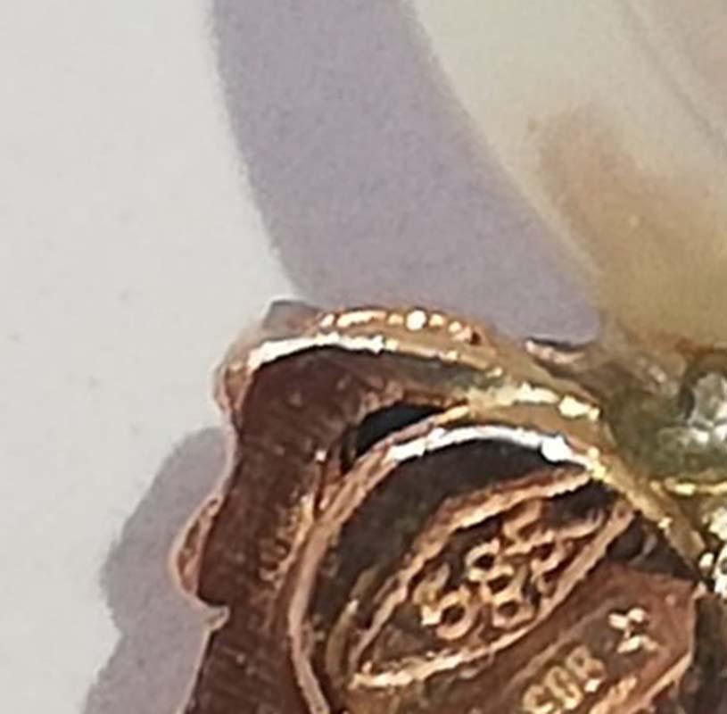 Donna Orecchini da 11 mm con perle bianche, zaffiri, diamanti, oro rosa 14 carati. in vendita