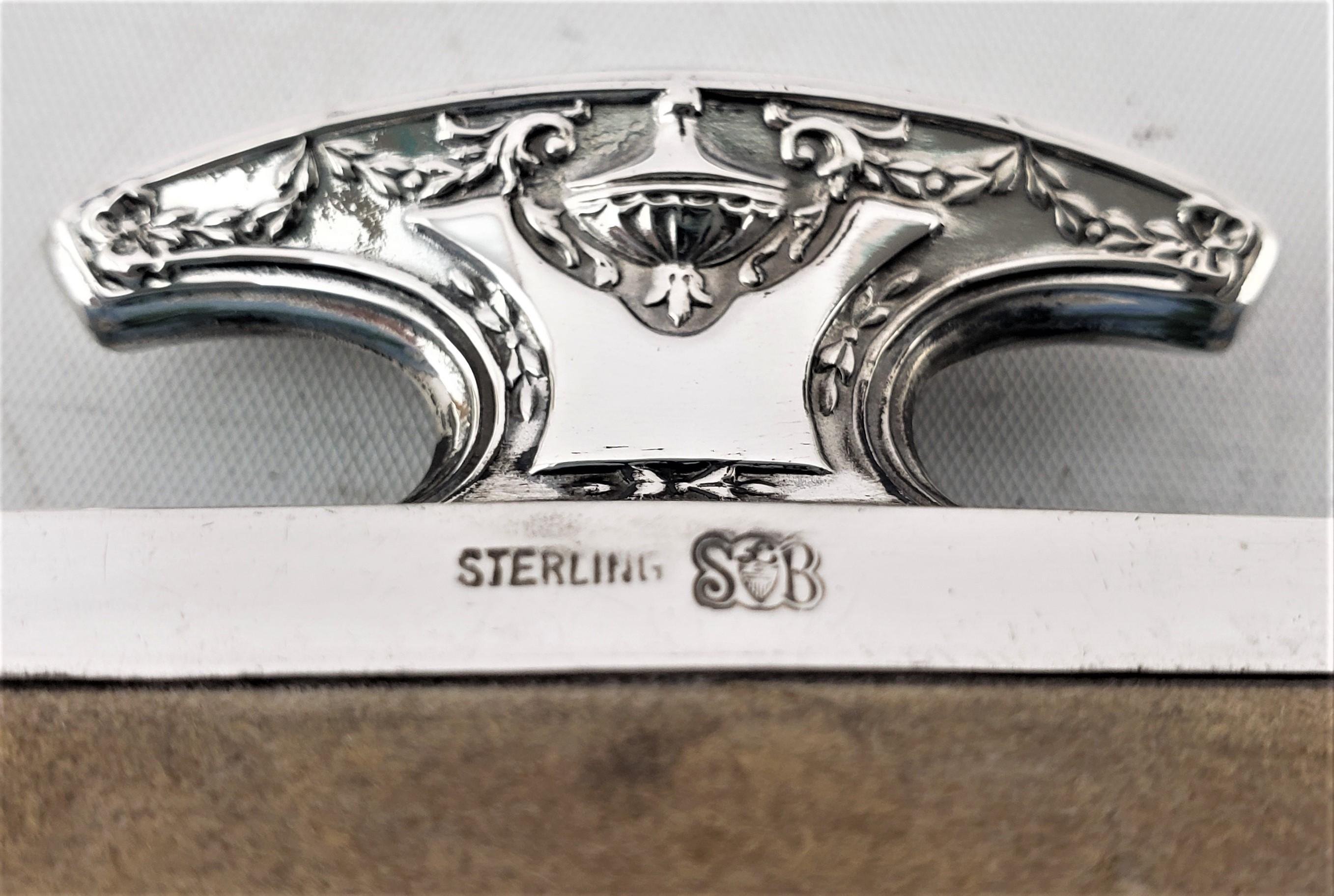 11 Piece Antique Sterling Silver & Blue Guilloche Enamel Ladies Dresser Set For Sale 3