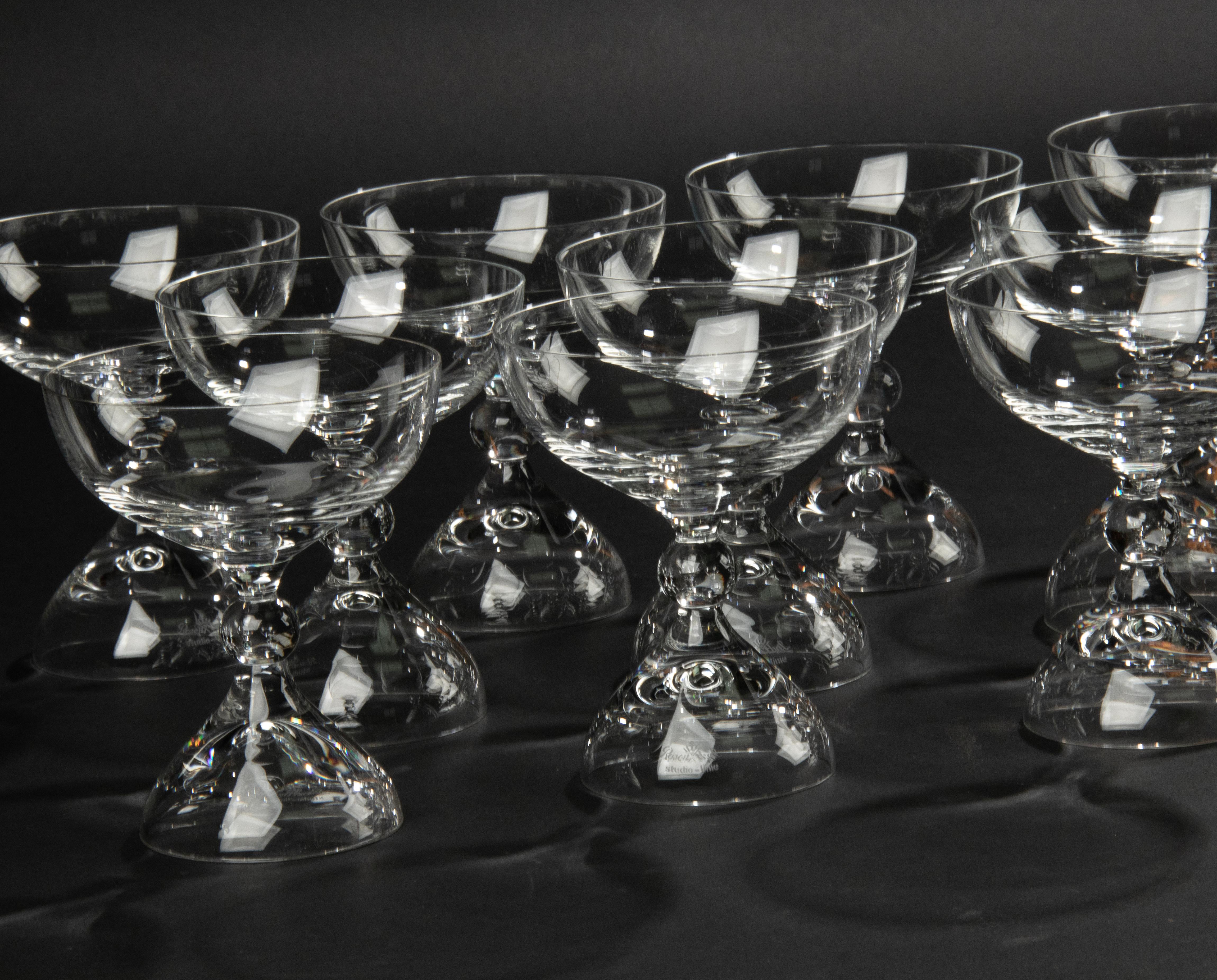 11-Piece Set Crystal Champagne Glasses - Rosenthal Magic Flute 2