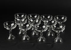 11-Piece Set Crystal Champagne Glasses - Rosenthal Magic Flute