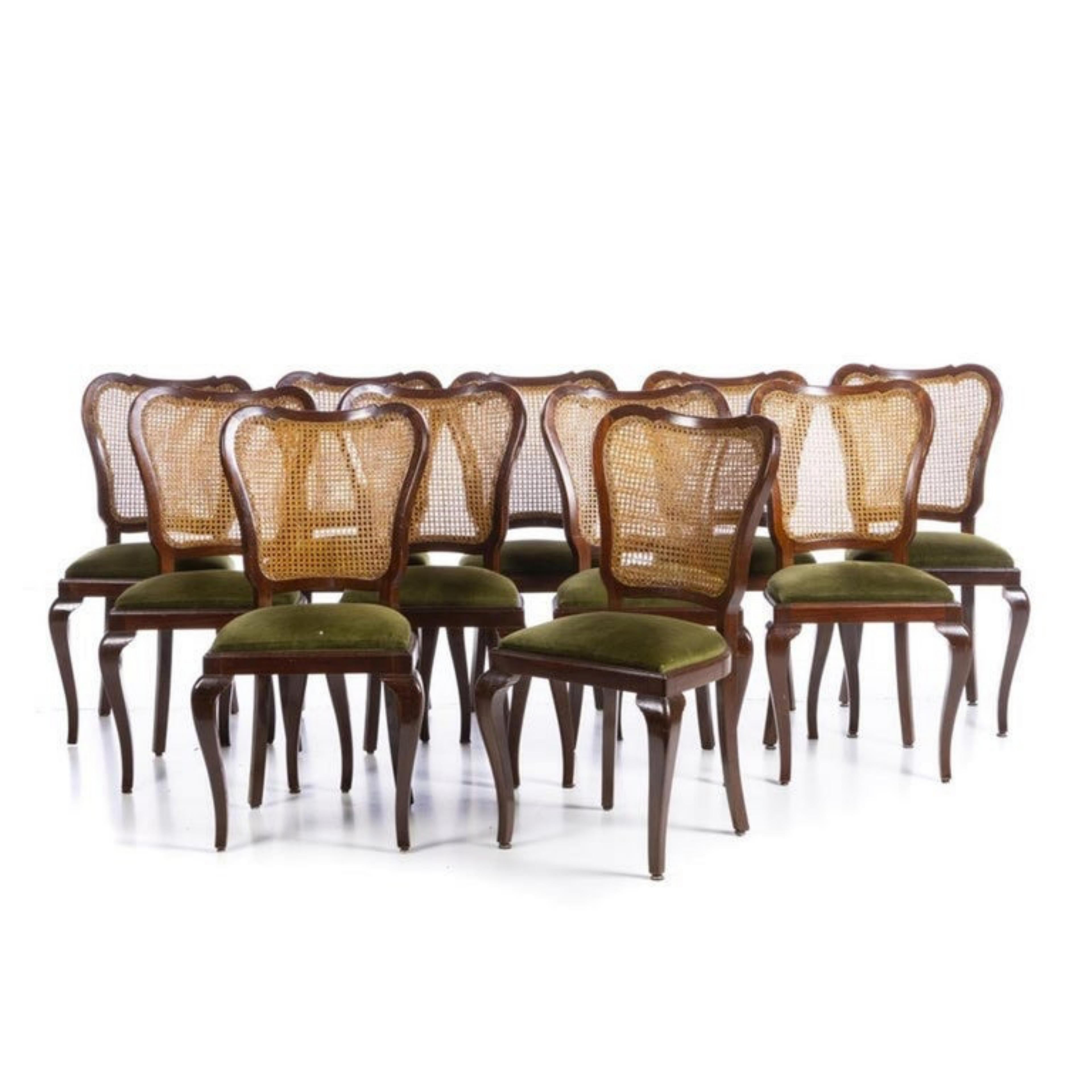 Hand-Crafted 11 Portuguese Chairs from the 20th Century in Mahogany For Sale