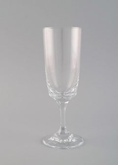 11 René Lalique Chenonceaux Champagne Flutes in Clear Mouth-Blown Crystal Glass