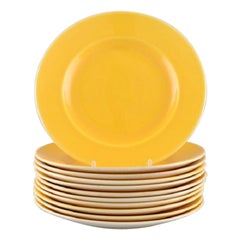 11 Royal Copenhagen / Aluminia Confetti Plates in Yellow Glazed Faience