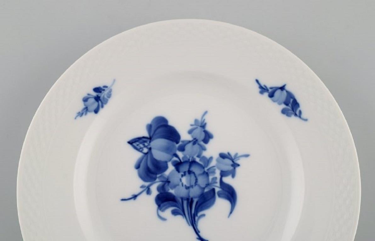 Hand-Painted 11 Royal Copenhagen Blue Flower Braided Plates, Mid-20th C