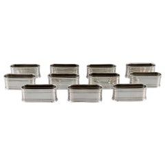 11 Sener Napkin Rings in Silver with Beaded Border, Turkey, 1930s / 40s