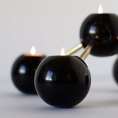 11-Sphere Bramante Black Portoro Marble Candelabra By ADL Atelier Design Lab