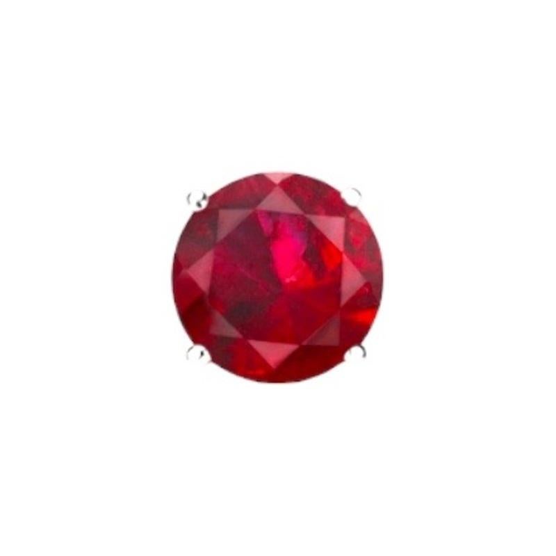Modern 1.1 to 1.20 Ct Oval Gemstone Ruby Stud Earrings - 14K White Gold For Sale