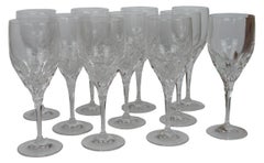 11 Vintage Gorham Cut Crystal Diamond Stemware Wine Water Goblets Glasses