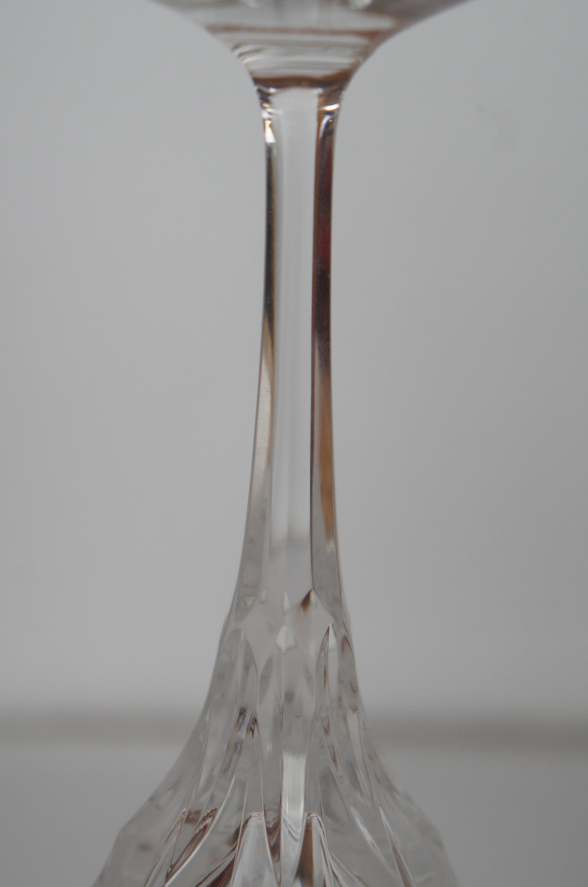 11 Vintage Gorham Cut Crystal Diamond Stemware Wine Water Goblets Glasses 3