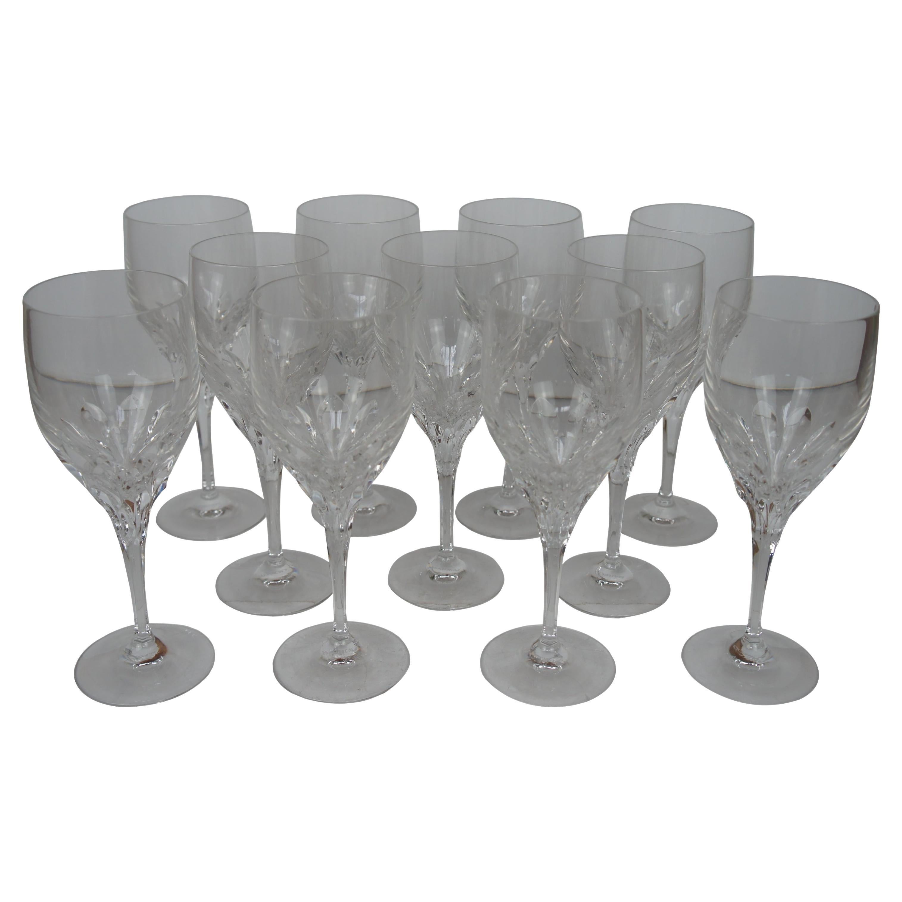 11 Vintage Gorham Cut Crystal Diamond Stemware Wine Water Goblets Glasses