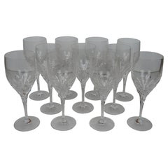11 Retro Gorham Cut Crystal Diamond Stemware Wine Water Goblets Glasses