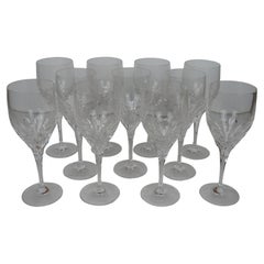 11 Vintage Gorham Cut Crystal Diamond Stemware Wine Water Goblets Glasses