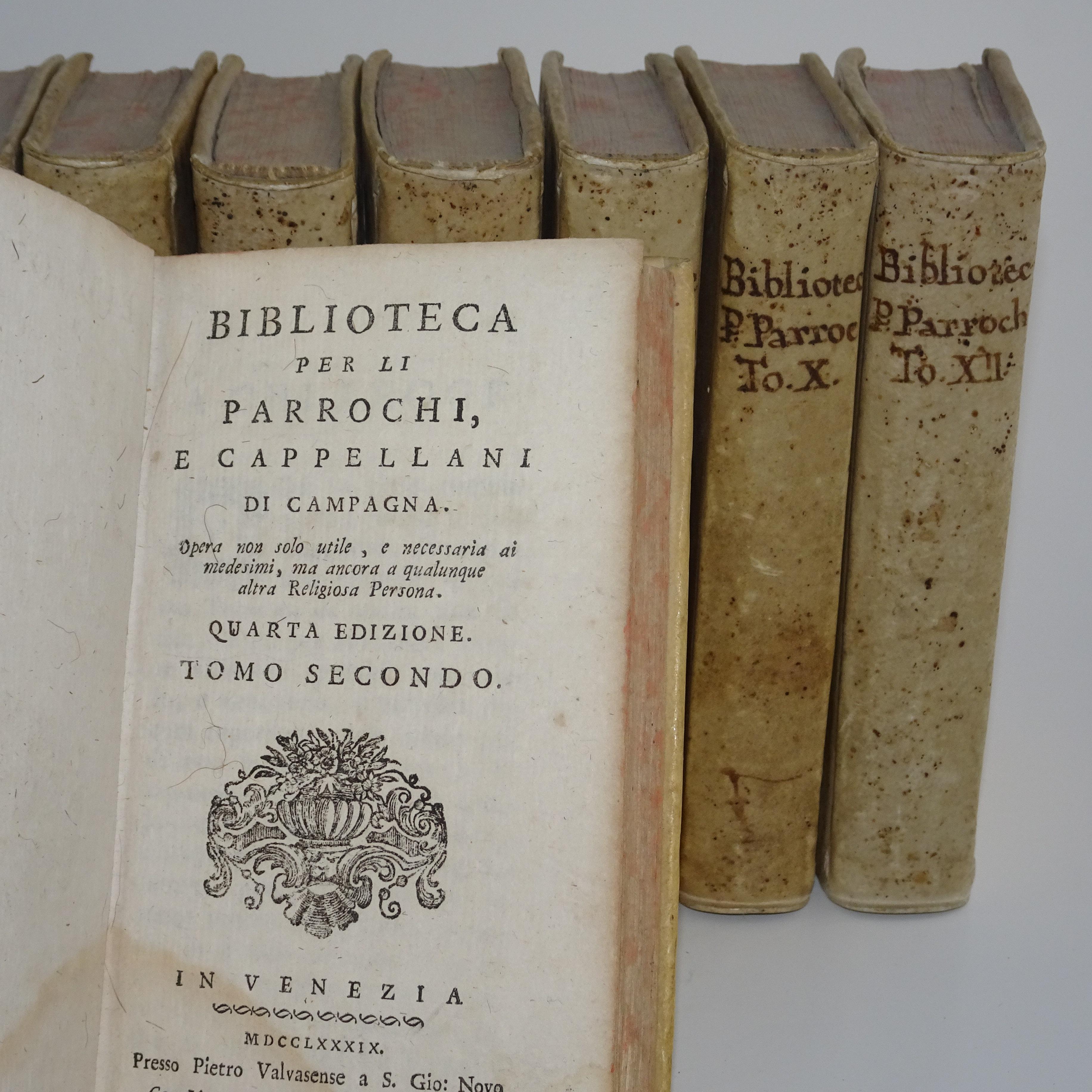 Italian 11 Volumes of 18th Century Vellum Books For Sale