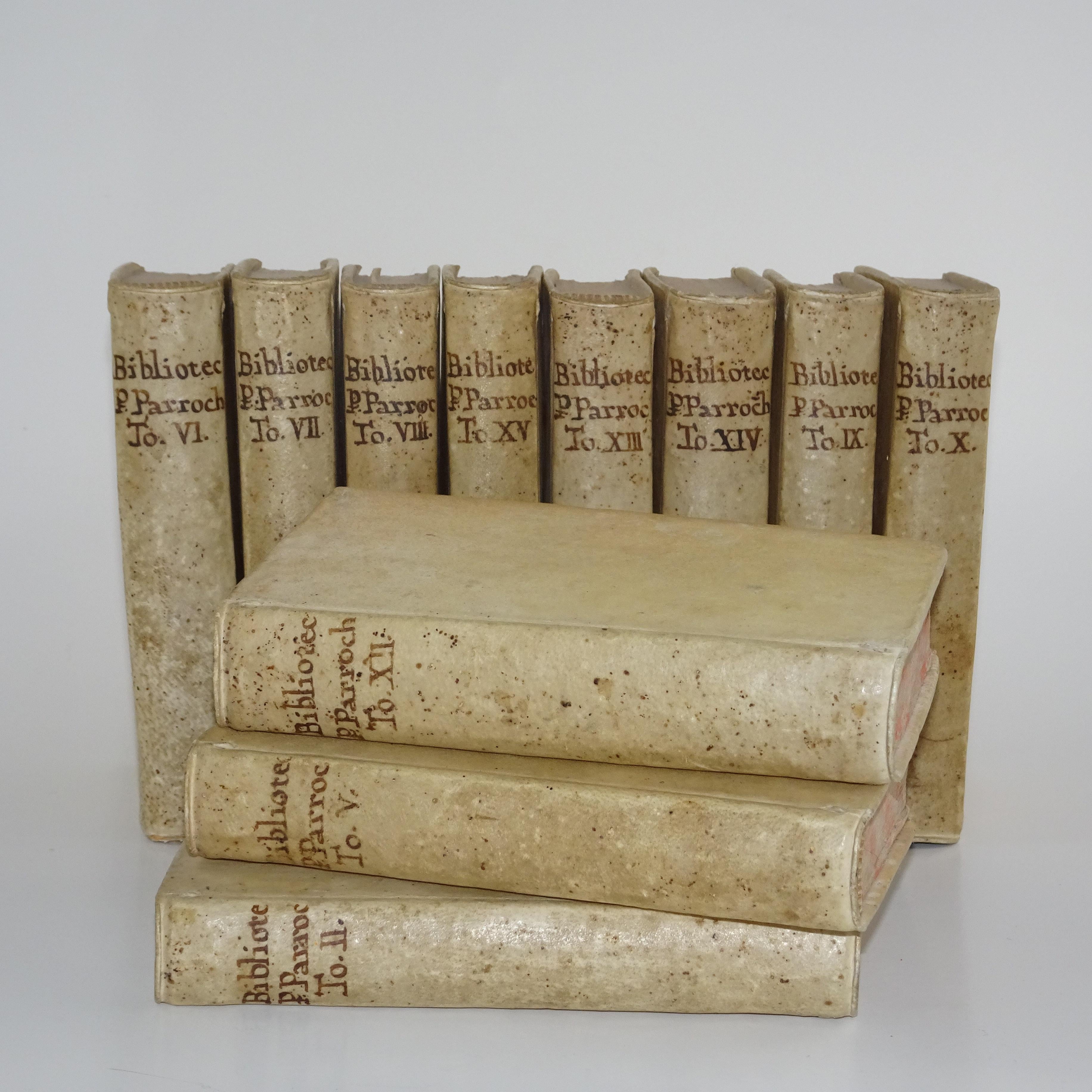 11 Volumes of 18th Century Vellum Books In Good Condition For Sale In Nashville, TN