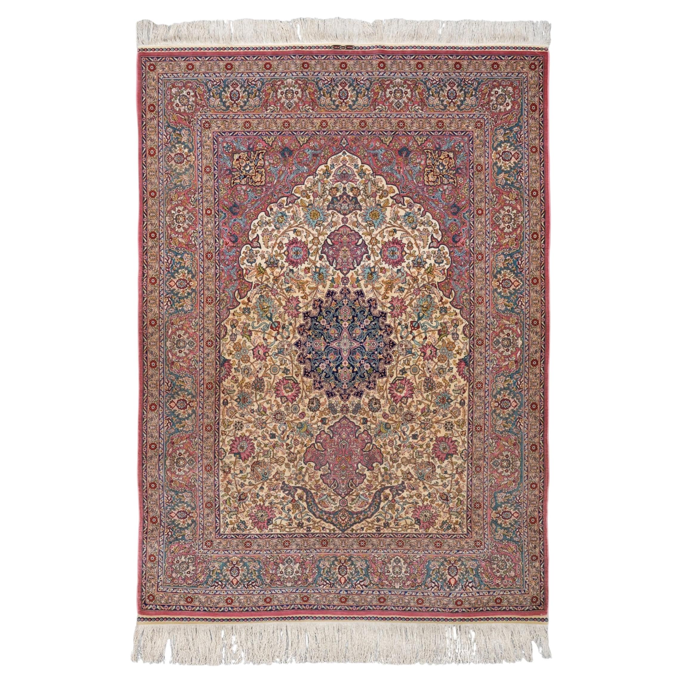 11 x 11 Quality Signed Hereke Silk Rug - Mid 20th Century