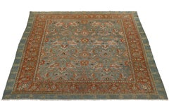 11 x 12 Antique Malayer Persian Rug Muted Blue & Rust with Shah Abbasi Motif