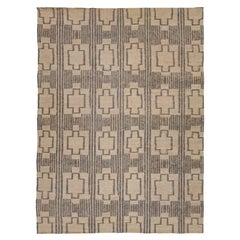 11 x 14 Contemporary Dhurrie Designed Natural Jute Rug