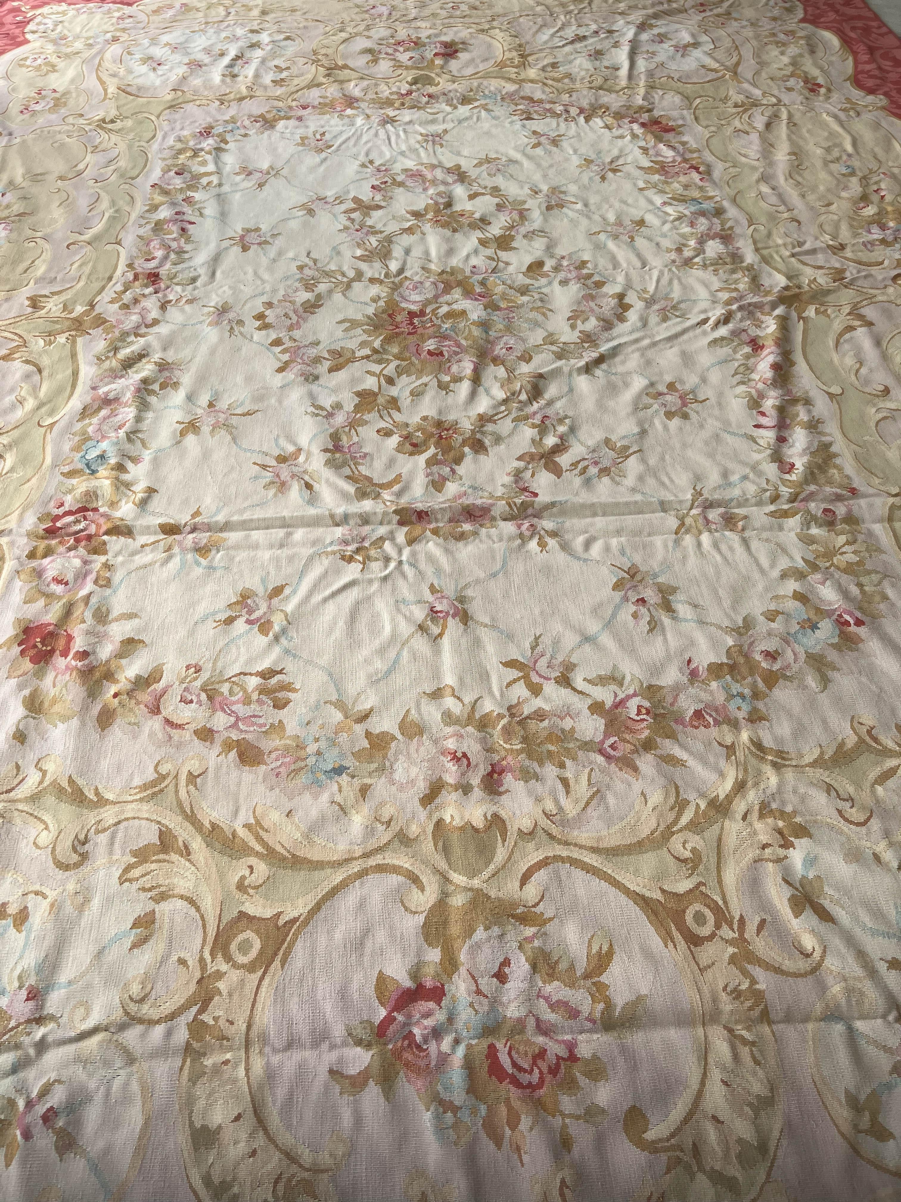 Tessuto a mano Tappeto Aubusson 11' x 16' - Made in France in vendita