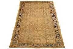 11 x 18 Antique Persian Malayer Beige Wool Rug Floral-Designed (Circa 1880s)