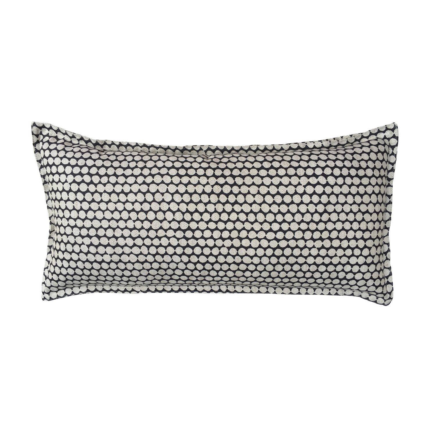 Charcoal Checker on Wheat Cotton Linen Pillow For Sale