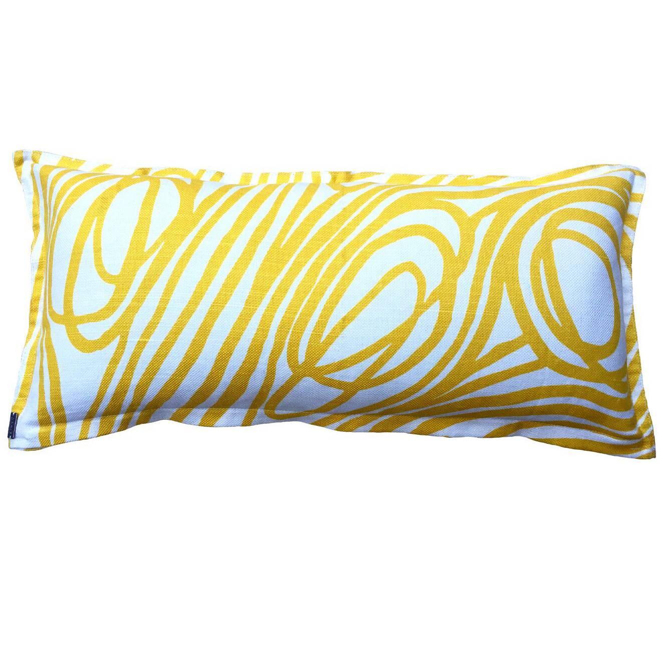Lemon Ropes on Oyster Cotton Linen Pillow For Sale
