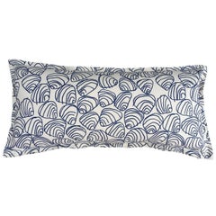 Navy Shells on Cotton Canvas Pillow