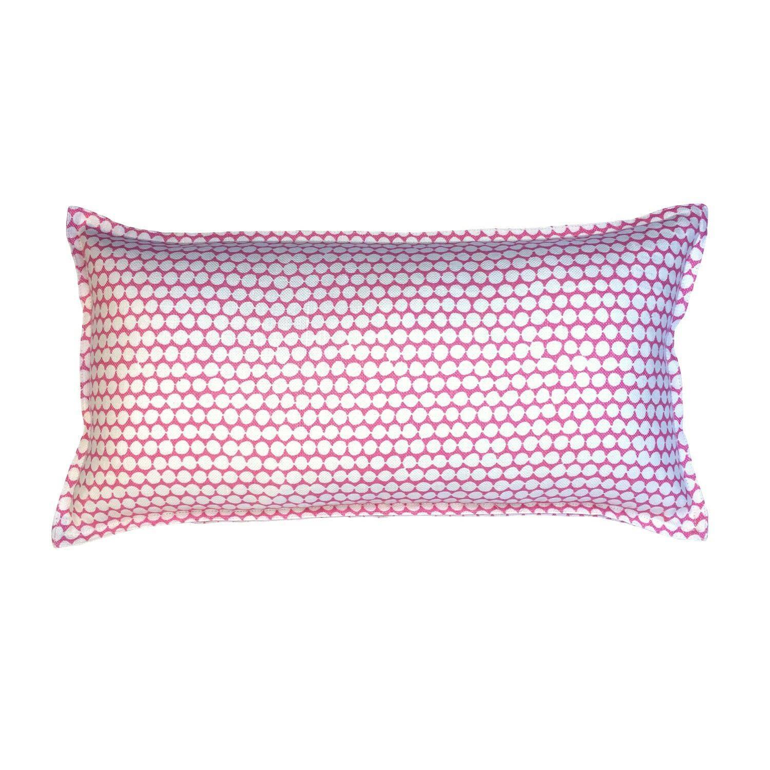 Rose Checker on Oyster Cotton Linen Pillow For Sale