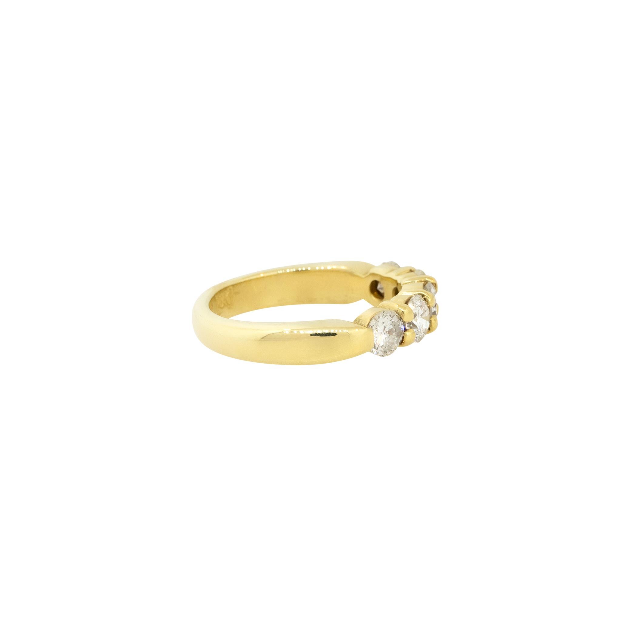 Round Cut 1.10 Carat 5 Diamond Bridal Band Ring 18 Karat In Stock For Sale