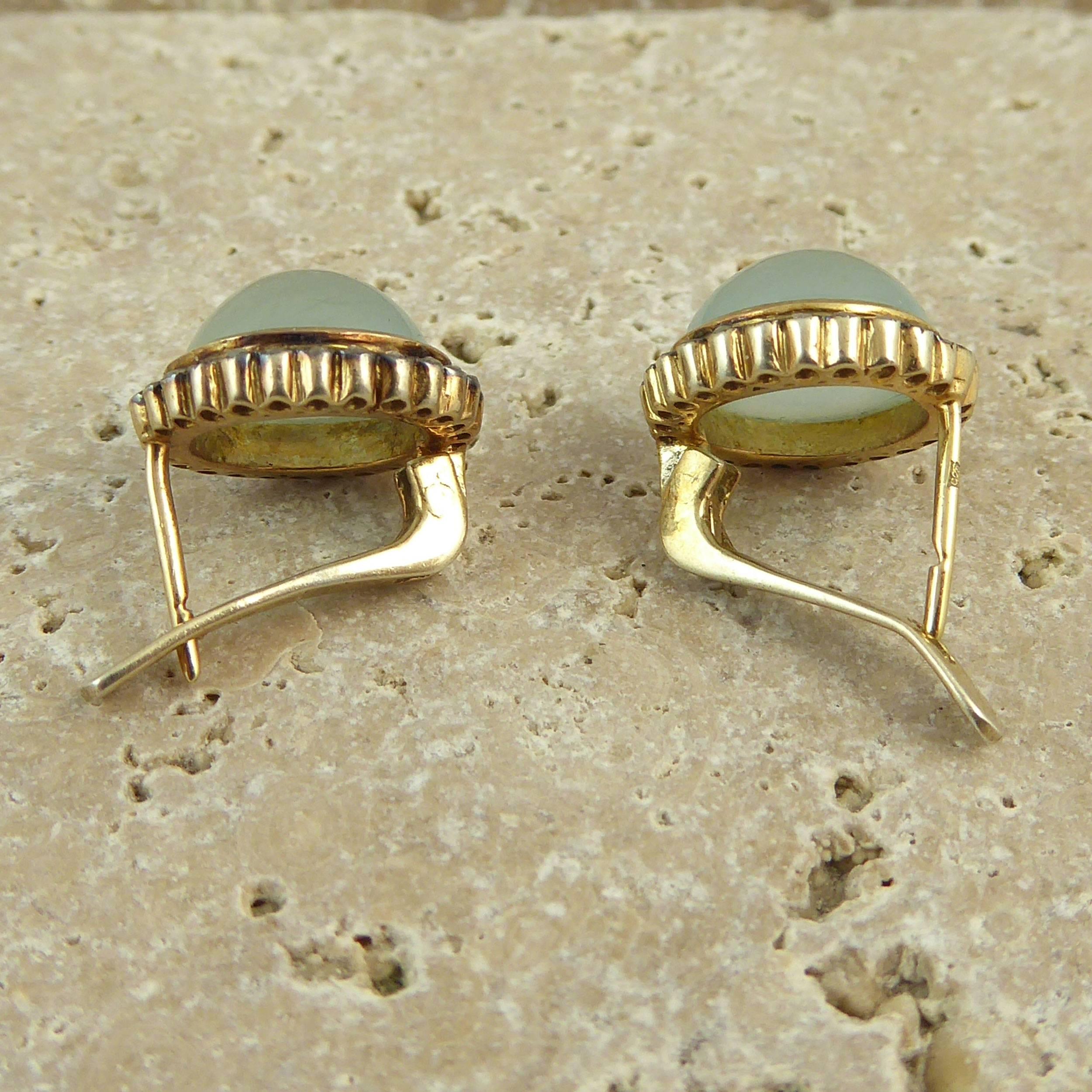 Retro 11.0 Carat Aquamarine Earrings, Rose Cut Diamonds, 1950s, Gold and Silver