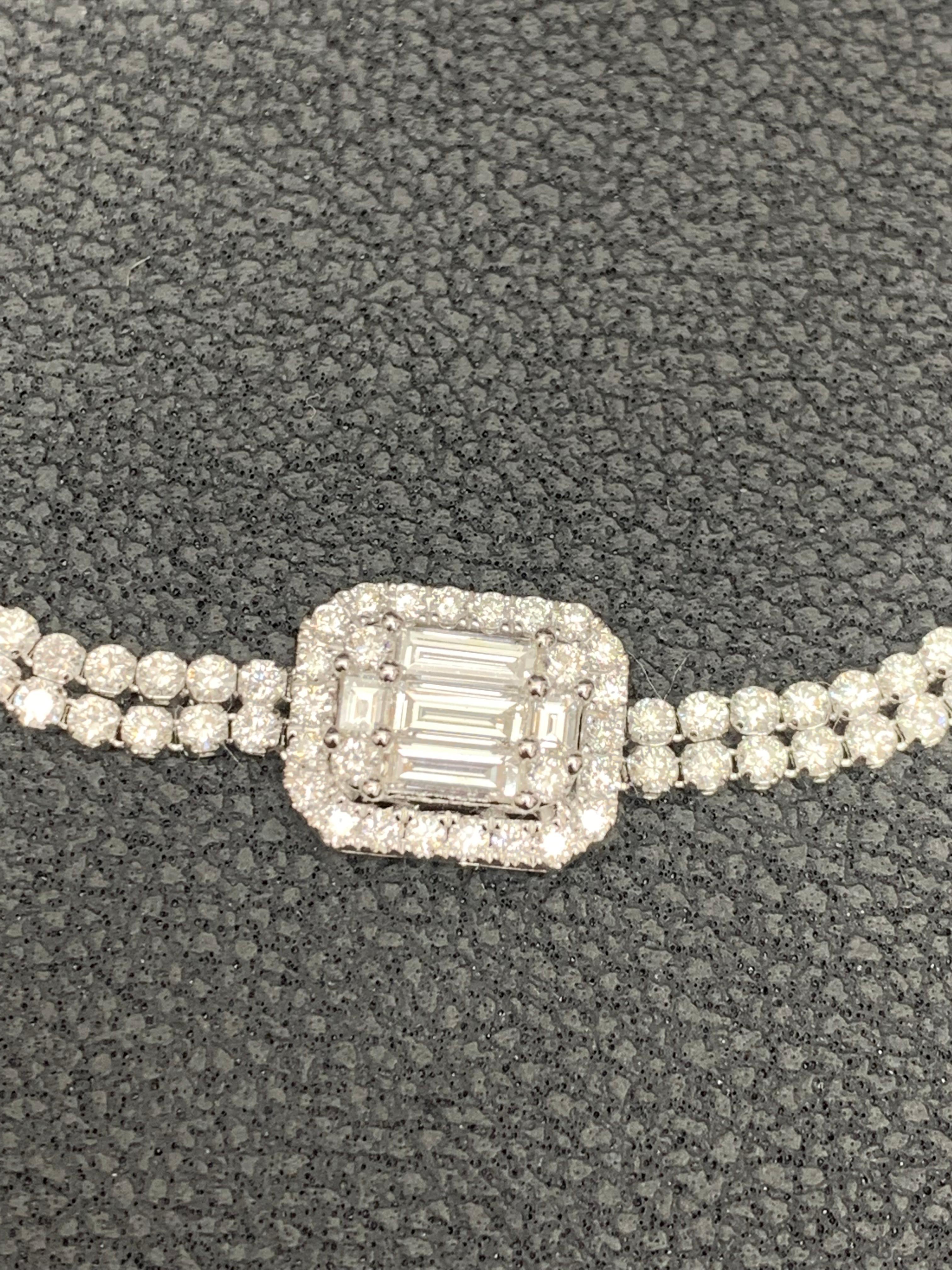 1,10 Karat Brillantschliff Verstellbares Diamantarmband 14K Weißgold im Angebot 8