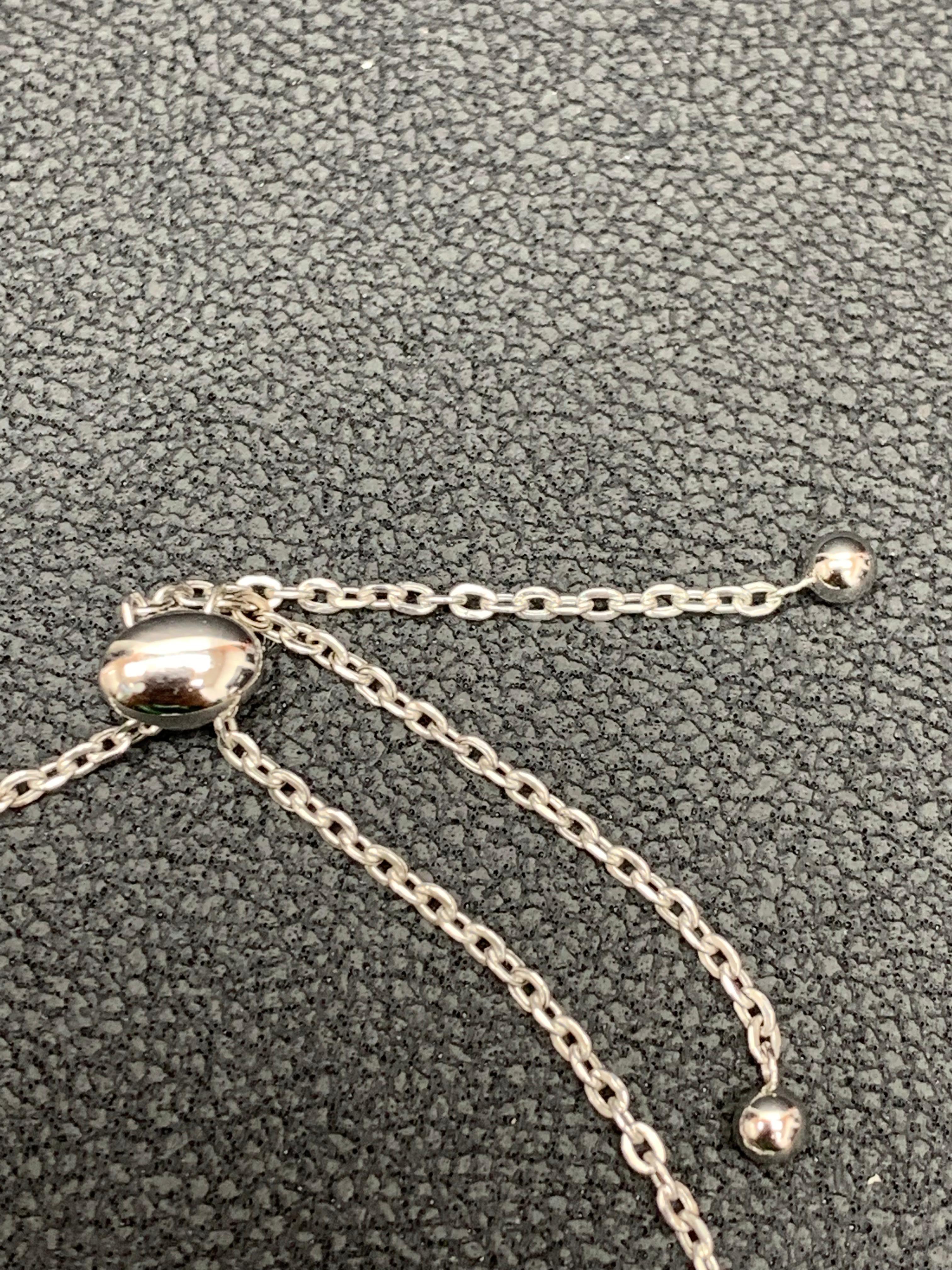 Bracelet réglable en or blanc 14 carats avec diamants taille brillant de 1,10 carat en vente 10