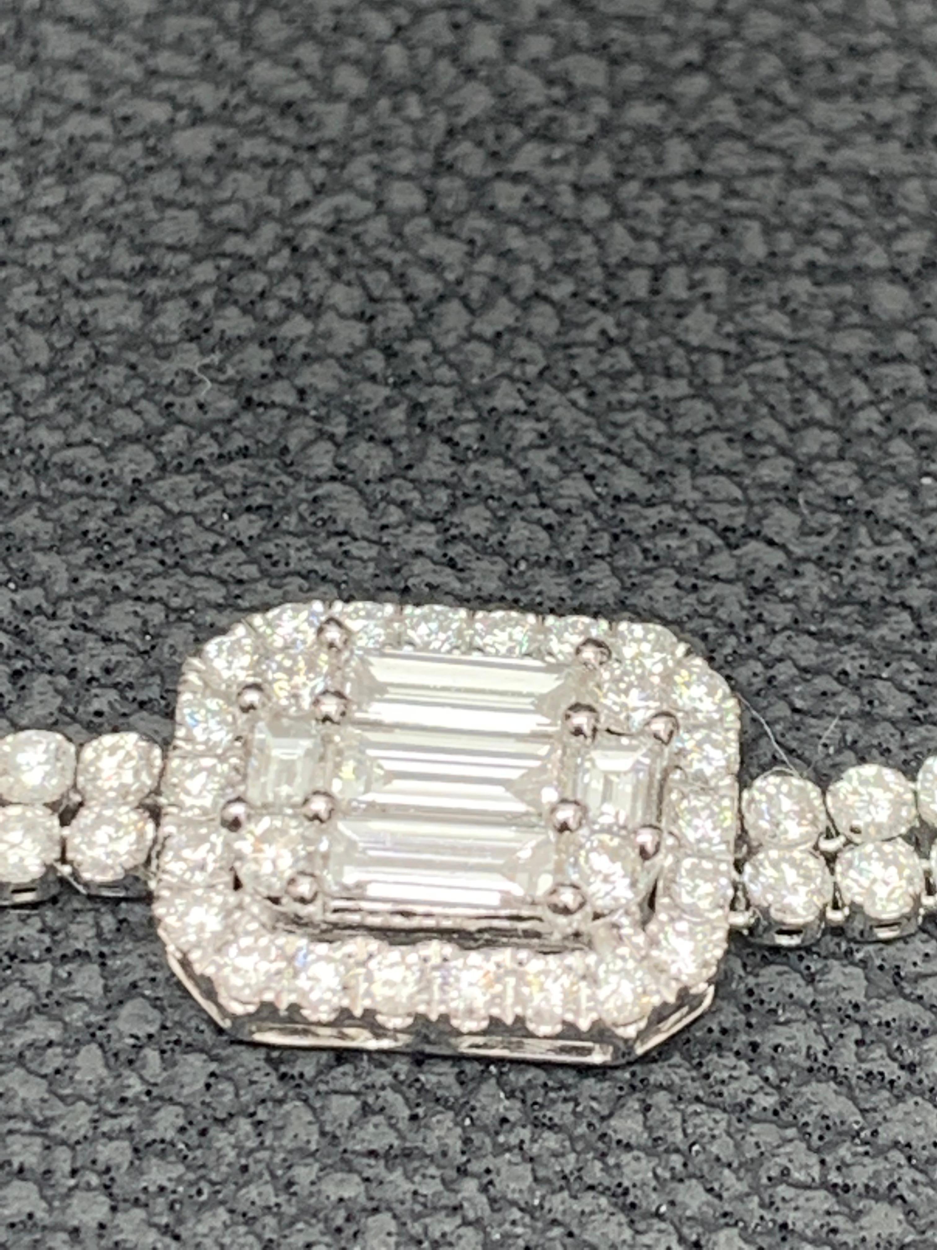 1,10 Karat Brillantschliff Verstellbares Diamantarmband 14K Weißgold im Angebot 13