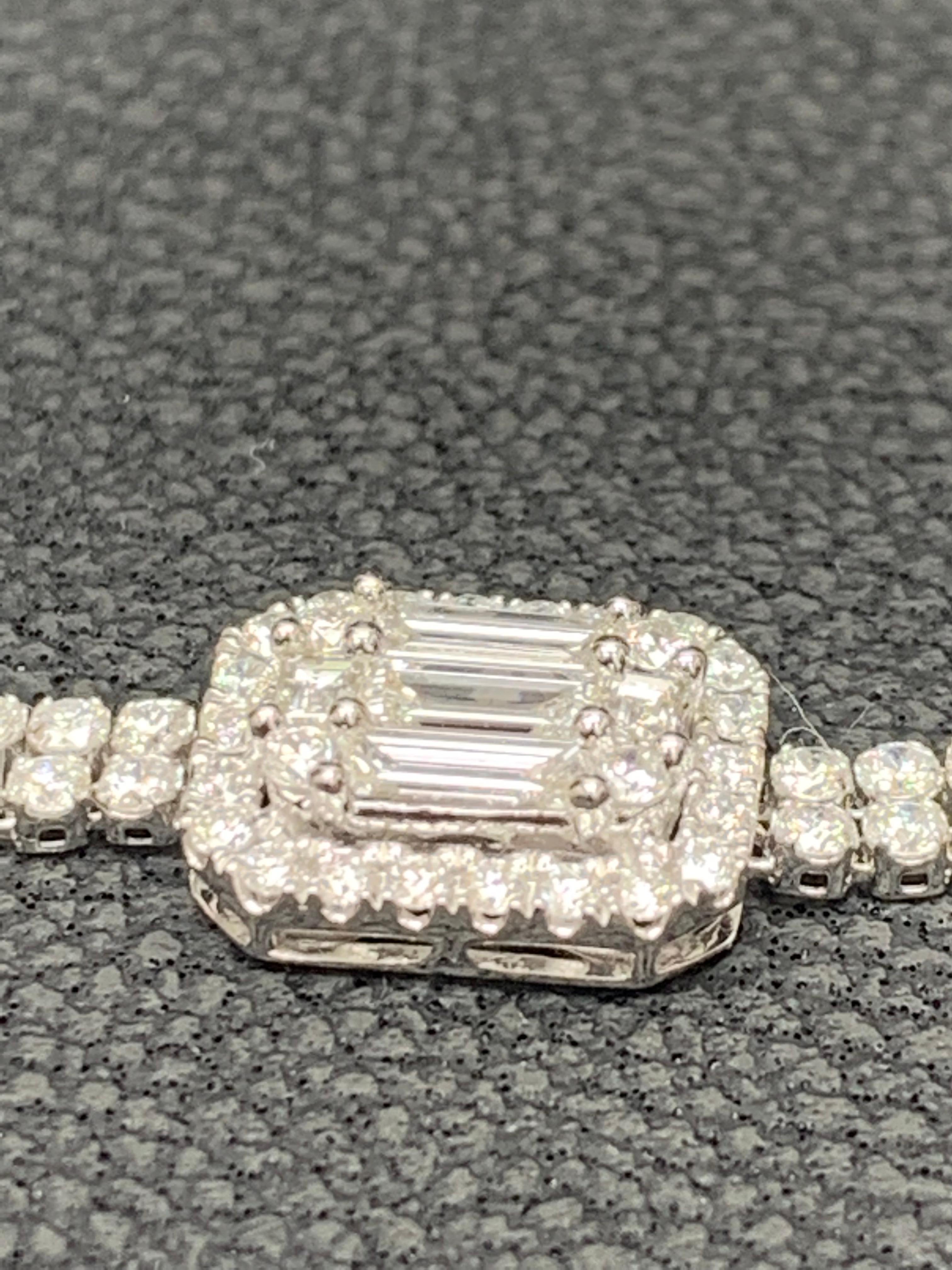 1,10 Karat Brillantschliff Verstellbares Diamantarmband 14K Weißgold im Angebot 14