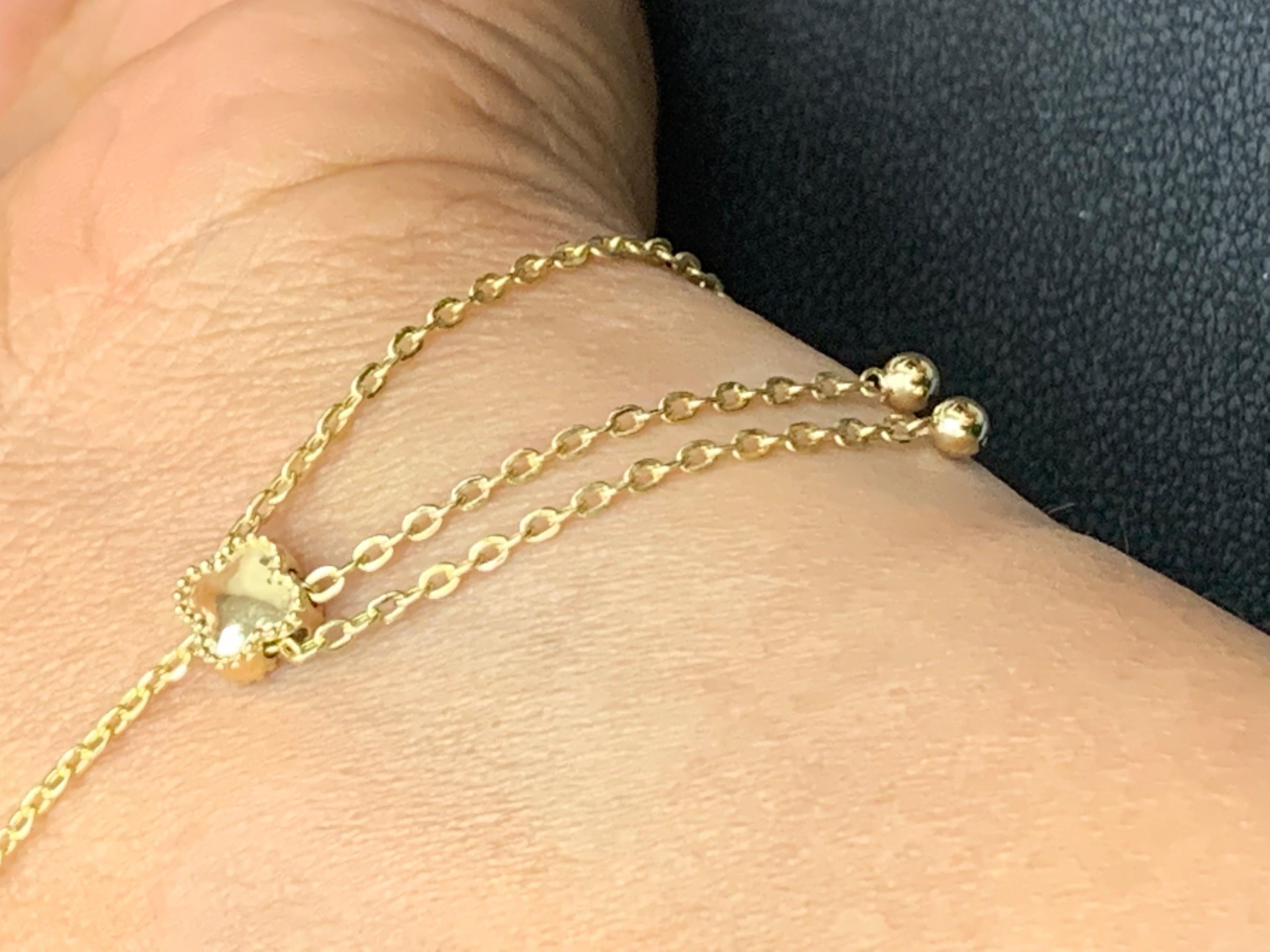 Diamant taille réglable en taille brillant de 1,10 carat  Bracelet en or jaune 14 carats en vente 9