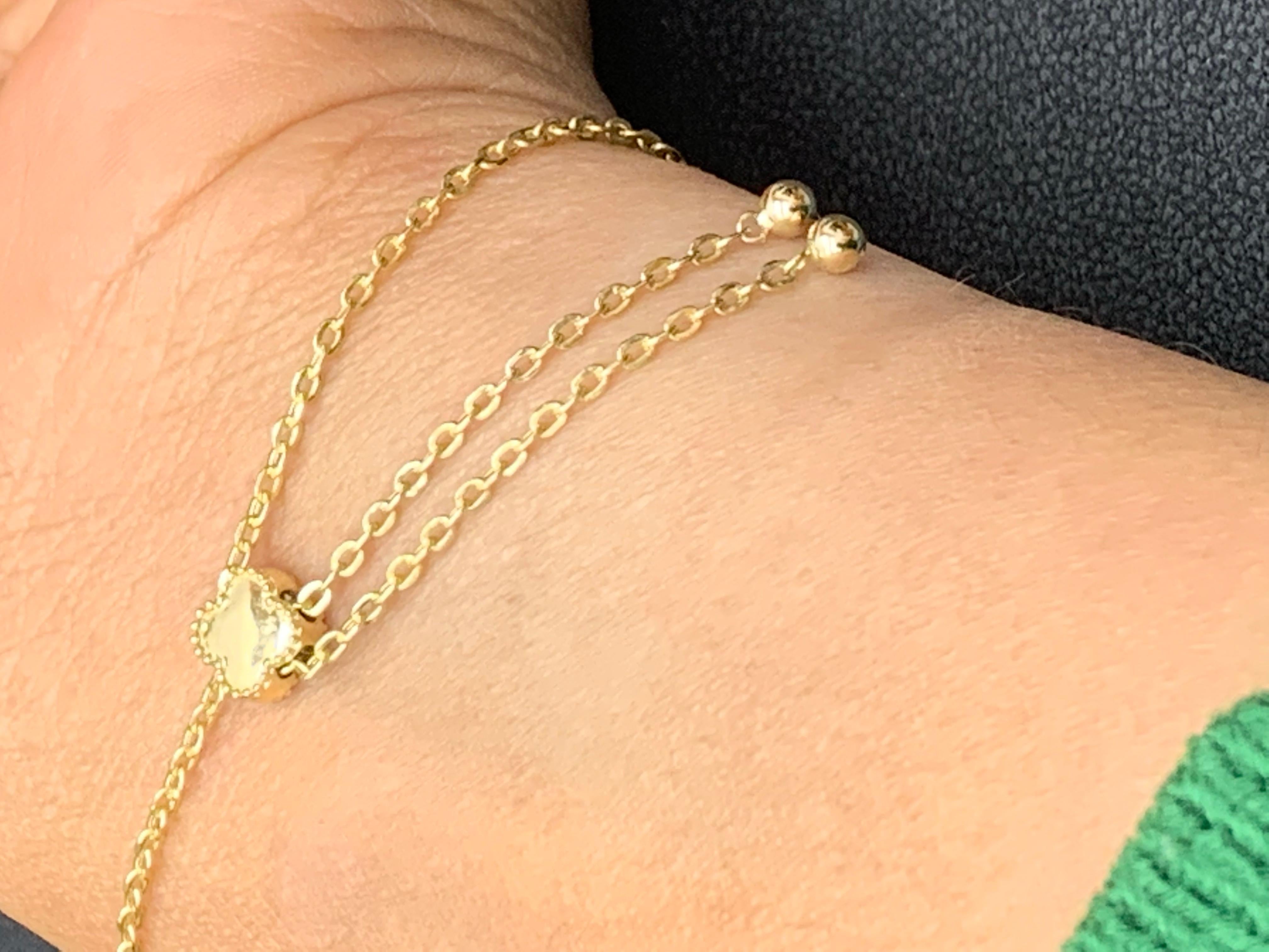 Diamant taille réglable en taille brillant de 1,10 carat  Bracelet en or jaune 14 carats en vente 10