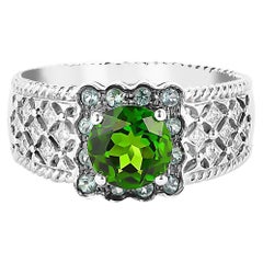 1,10 Karat Chrom Diopside-Ring aus 14 Karat Weißgold