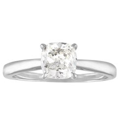 1.10 Carat Cushion Cut Diamond Engagement Gold Ring