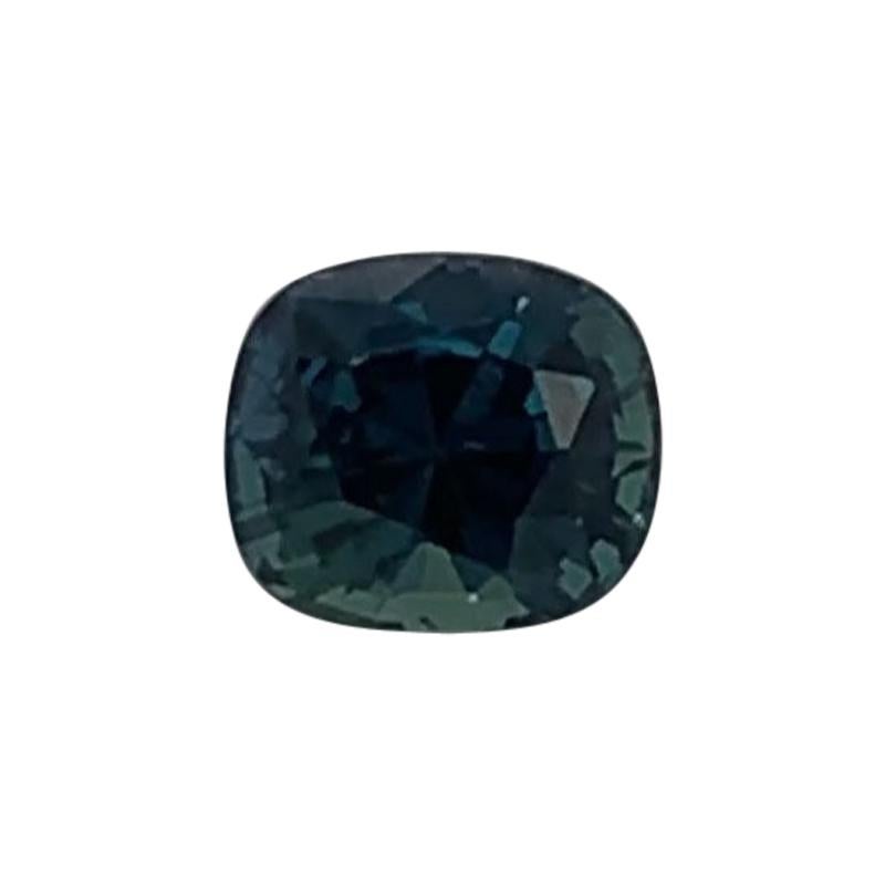 1.10 Carat Cushion Teal Sapphire GIA Certified Unheated For Sale