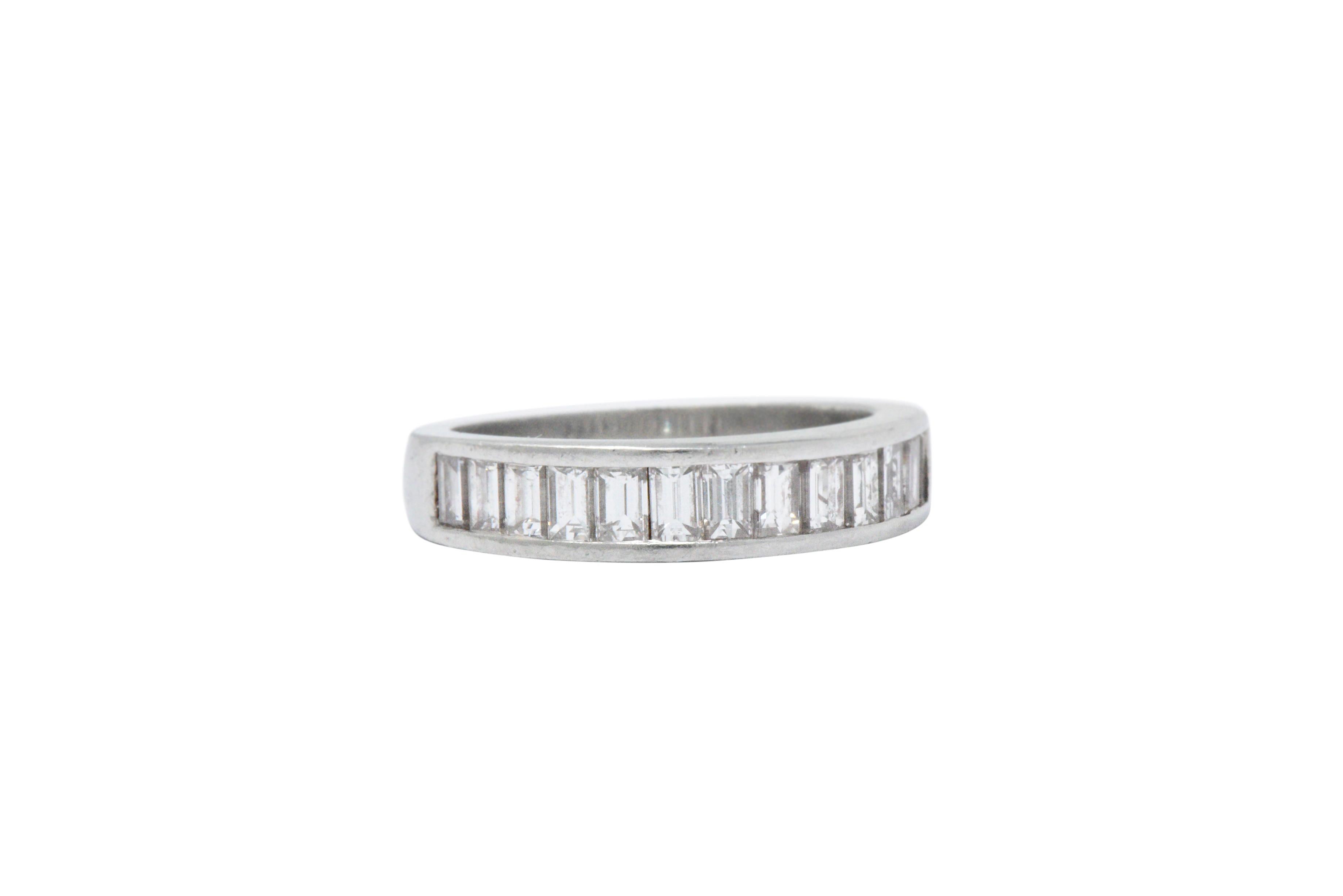 Contemporary 1.10 Carat Diamond and Platinum Eternity Band Style Stackable Ring