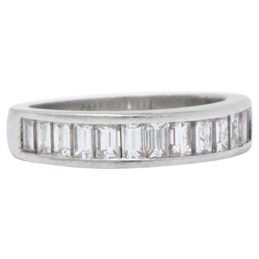 1.10 Carat Diamond and Platinum Eternity Band Style Stackable Ring