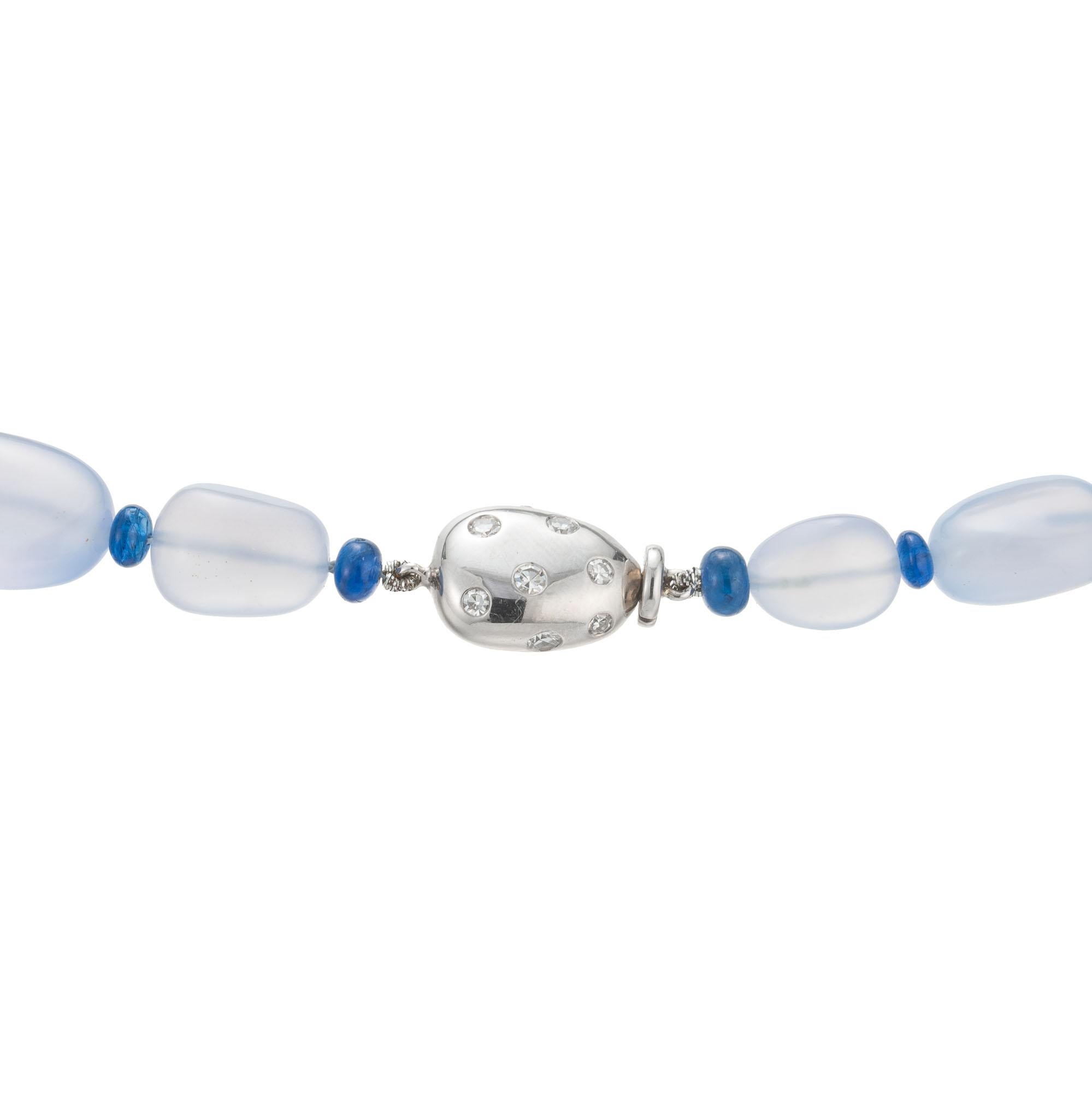 blue chalcedony bead necklace