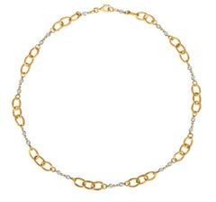 Collier de style chaîne en or jaune 14 carats avec diamants de 1,10 carat G SI
