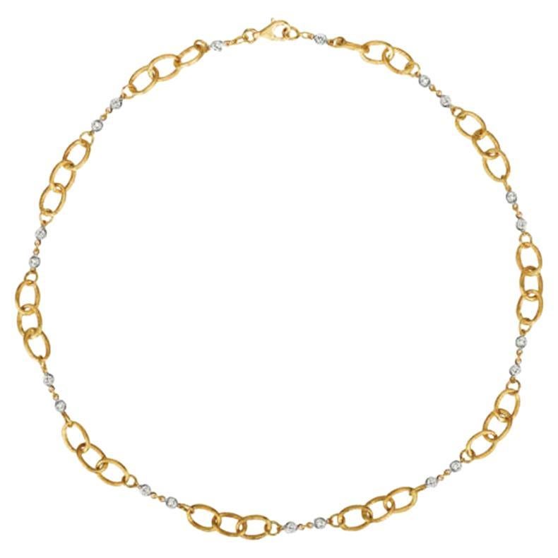 1.10 Carat Diamond Chain Style Necklace G SI 14K Yellow Gold For Sale