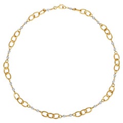 Collier de style chaîne en or jaune 14 carats avec diamants de 1,10 carat G SI